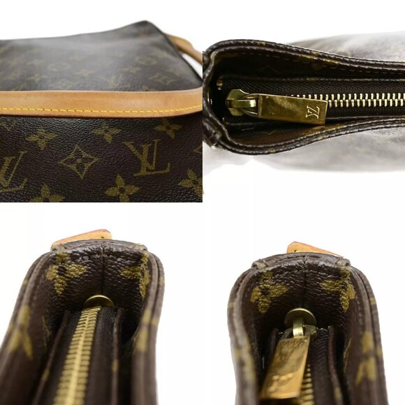 LOUIS VUITTON Logo Looping GM Shoulder Bag Monogram Leather Brown - Picture 15 of 16